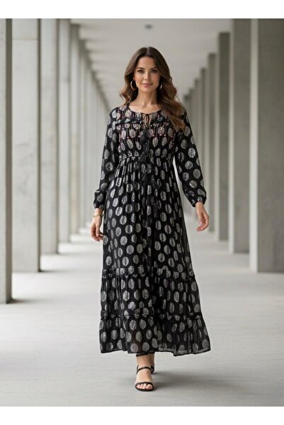 Rabiossa KADIN İTHAL UZUN ELBİSE İPLİ