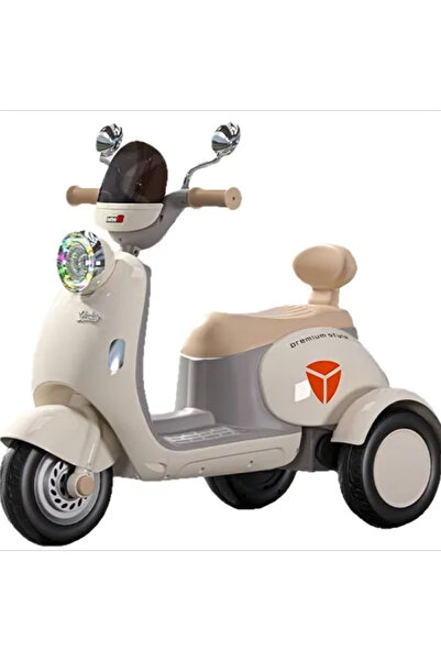 Generic Electric Kids Motorcycle, 1 Motor - Off White