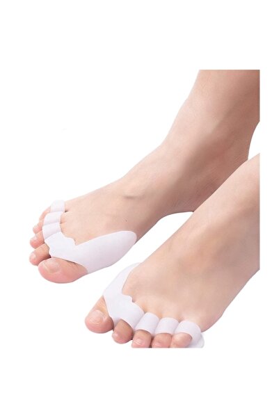 Sarphia Store Set de 2 suporturi corective ortopedice, separator din silicon pentru 5 degete, alb