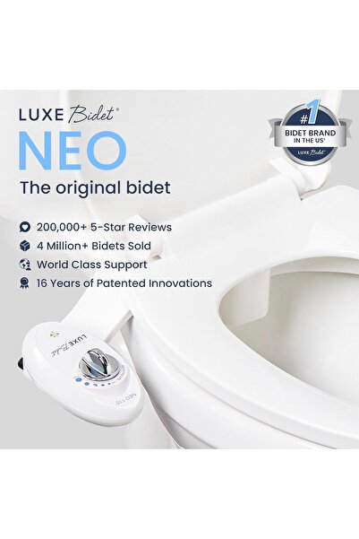 Luxe Bidet NEO 110 - Fresh Water Non-Electric Toilet Attachment (White)