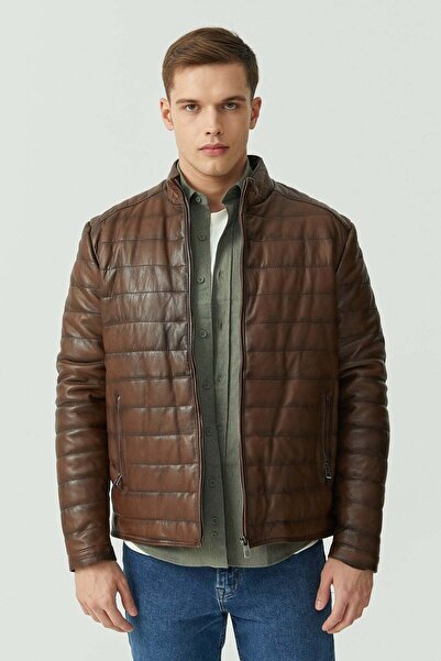 PAULMARK Men's Slim Fit Leather Jacket