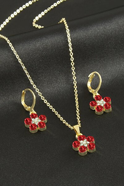 nolva Flower Stone Set Necklace