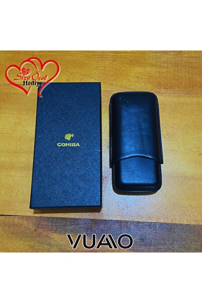 COHİBA Puro Kılıfı 3'lü Siyah - Puro Taşıma Kılıfı 3'lü Siyah