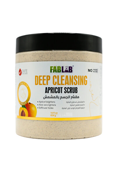 Fab lab مقشر للجسم والحمام للتنظيف العميق بخلاصة المشمش - 454 جم