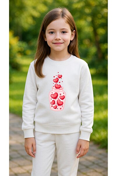 playwear Παιδικό Φούτερ Σετ με στάμπα BOTTLE HEART για Κορίτσια και Αγόρια, μ...