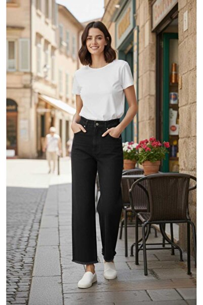 St.Poll Pantaloni de damă cu talie înaltă, cu ciucuri și picior larg