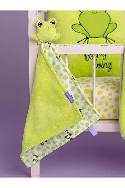 Milk & Moo Frog Pattern Blanket Polyester Green 30x30cm