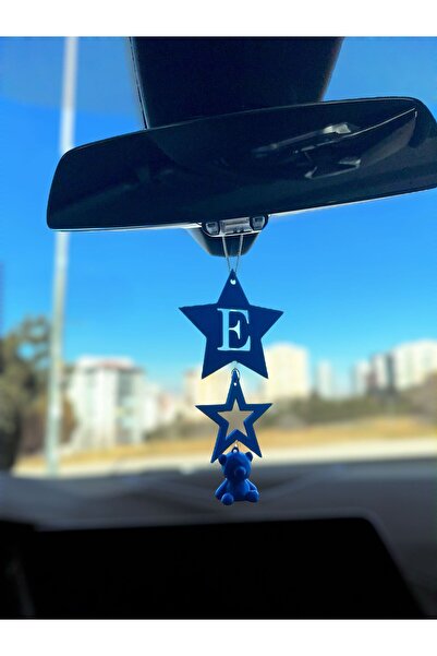 KUKO DESIGN Stellar Bear Charm Harfli Yıldız & Ayıcık Araba Dikiz Ayna Süsü |...