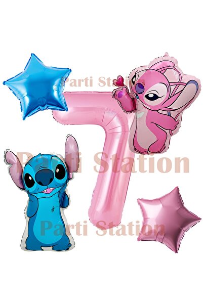 Parti Station مجموعة بالونات لحفلات أعياد الميلاد من ليلو وستيتش وأنجل، بالون...