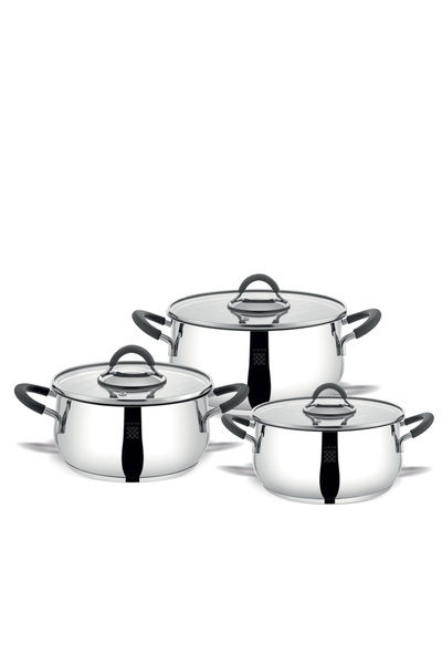 Serenk مجموعة أواني طهي من الفولاذ المقاوم للصدأ مكونة من 6 قطع