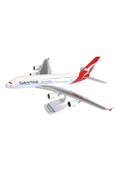 PPC Holland Model de avion Qantas Airbus A380-800, plastic, 36,5 cm, scara 1:200