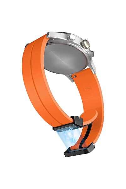 Sarphia Store Curea de ceas din silicon, CoolSmile, reglabilă, portocalie, 22 mm