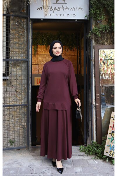 NİSUM MODA طقم تنورة مودال بقصة بيضاوية