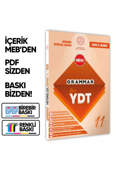 Karakutu Yayınları 2026 YDT MEBİ İngilizce 11.Sınıf Grammar (Dilin Yapısı) Ko...