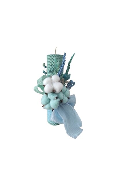 Colorart Atelier Lumânare de botez din ceară de albine, albastru deschis, 26 ...