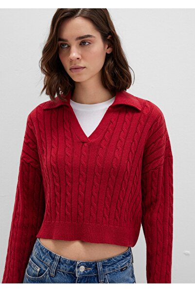Mavi Polo Collar Loose Fit Knit Sweater
