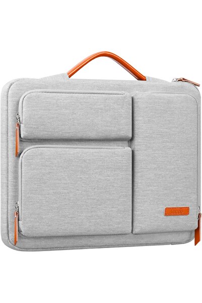 Lacdo حافظة حماية 360 درجة للكمبيوتر المحمول لجهاز ماك بوك مقاس 13-14 بوصة، رمادي