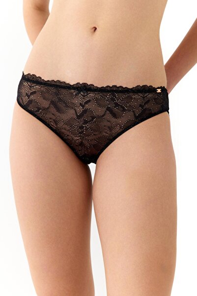 Amarelle Chiloți negri Roma din dantelă