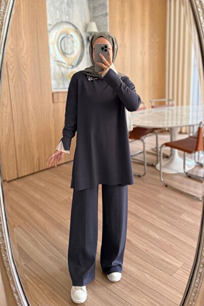 Ka Hijab Premium Rayon Suit with Tulle Sleeves - Smoked