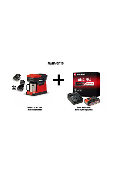 Einhell Set-15 (Einhell TE-CF 18 Li Akülü Kahve Makinesi+Einhell 18V 2,5 Ah A...