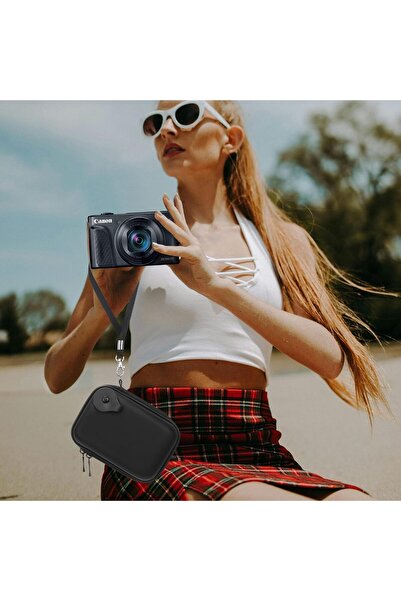 Lacdo Camera Carrying Case for Canon PowerShot SX740/SX730/SX720/SX620 - Black/Gray