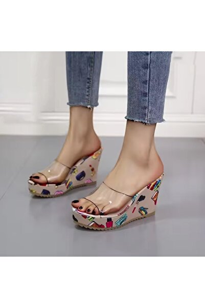 FASHION Designer Desert Luxe Floral Wedge Slip-Ons Sandals for Women