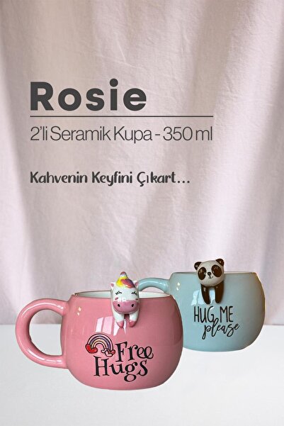 ROSIE كوب سيراميك يونيكورن وباندا 350 مل
