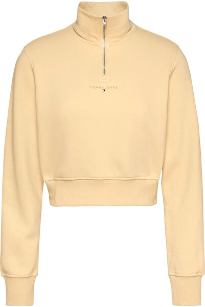Tommy Hilfiger TJW REG CRP 1/4ZIP T Kadın Bej Sweatshirt