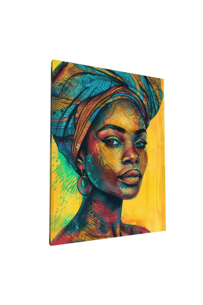PozaTablou Pictură pe pânză: Portret colorat al culturii africane 70x90 cm