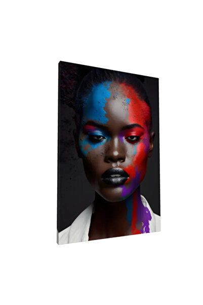 PozaTablou Pictură pe pânză: Portret în culori vibrante 80x120 cm