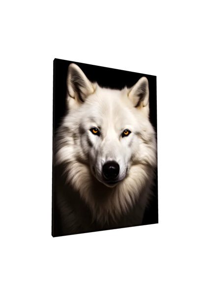 PozaTablou Pictură pe pânză: Portret de prim-plan al unui lup alb 70x100 cm