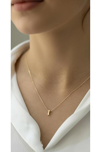 kuyumcu nurettin 1,50 gr (GRAM) I Harfi 3 Boyutlu Kolye Ucu ve Zincir 14 Ayar...