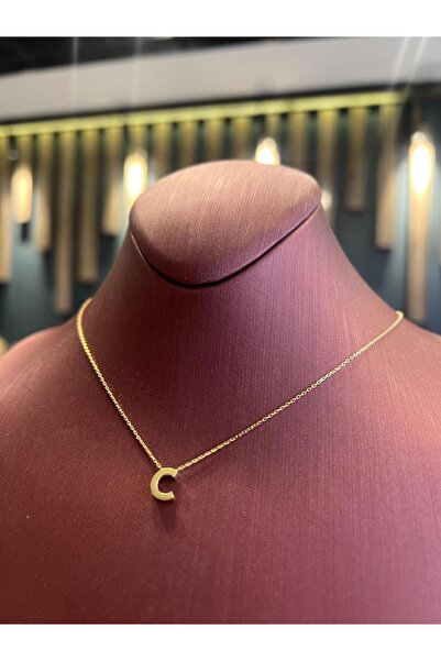 Platin Kuyumculuk C harfli altın kolye