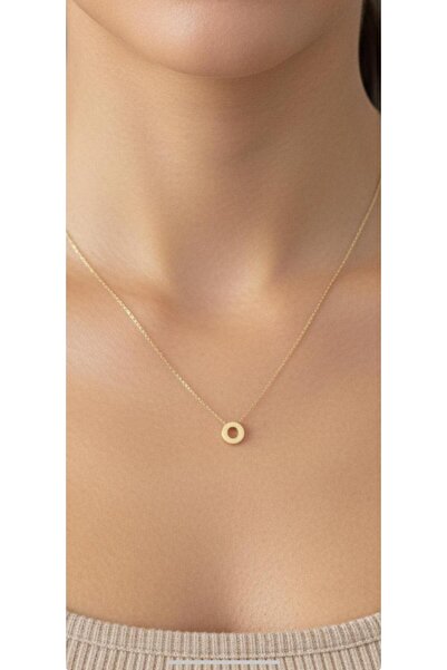 kuyumcu nurettin 1,50 gr (GRAM) O Harfi 3 Boyutlu Kolye Ucu ve Zincir 14 Ayar...