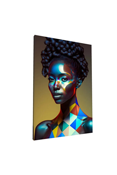 PozaTablou Pictură pe pânză: Portret abstract cu accente africane 80x120 cm