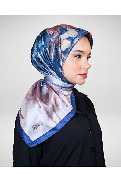 Akel Digital Crystal Scarf Pastel Leaf Pattern