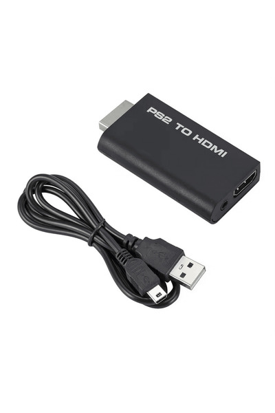 OEM HDMI adapter for Sony Playstation 2, black, PAL 576i, NTSC 480p
