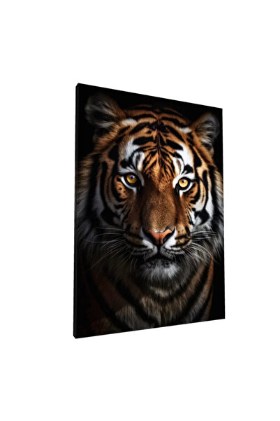 PozaTablou Pânză: Portret realist de tigru cu privire intensă 80x110 cm
