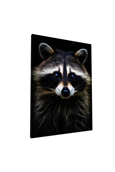 PozaTablou Pictură pe pânză: Portret realist de raton pe fundal negru 80x110 cm