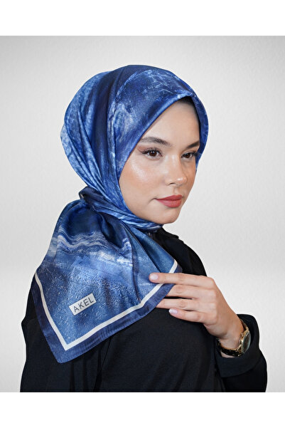 Akel وشاح كريستالي رقمي بنمط رخامي باستيل