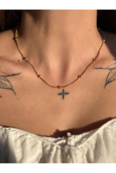 lesuvera قلادة من الفولاذ المقاوم للصدأ بسلسلة ذهبية اللون