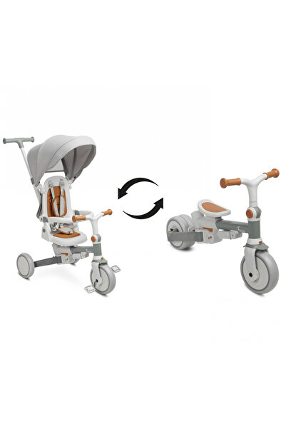 TOYZ by Caretero Tricicleta pentru copii Toyz Faro Grey multifunctionala,ultrapliabila,spatar reglabil,scaun moale ro