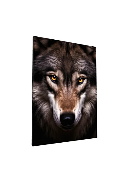 PozaTablou Pictură pe pânză: Portret de lup cu privirea pătrunzătoare 50x70 cm