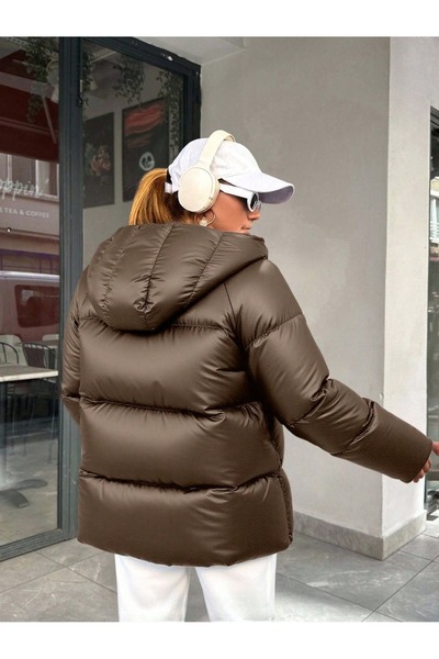 MOONHİLL WOMENS FASHİON Inflatable Reglankol Coat