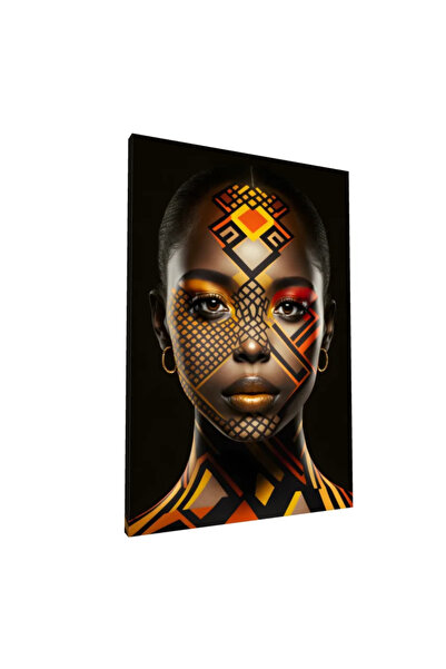 PozaTablou Pictură pe pânză: Portret geometric cultural african 80x120 cm