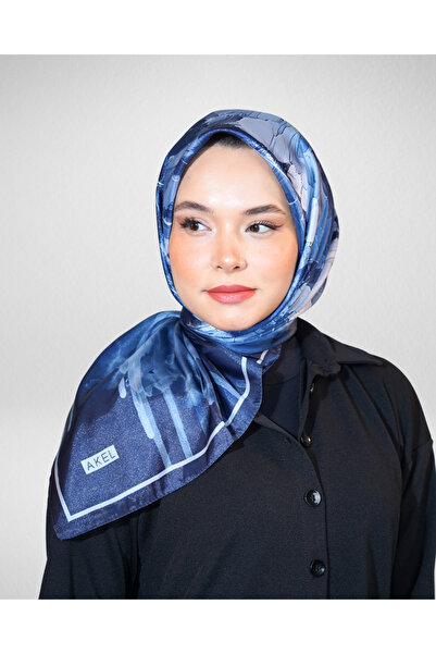 Akel Digital Crystal Scarf Pastel Leaf Pattern