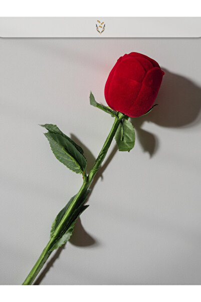 Altınkesesi Kadife Gül Kutu Kırmızı Yüzük Kutusu