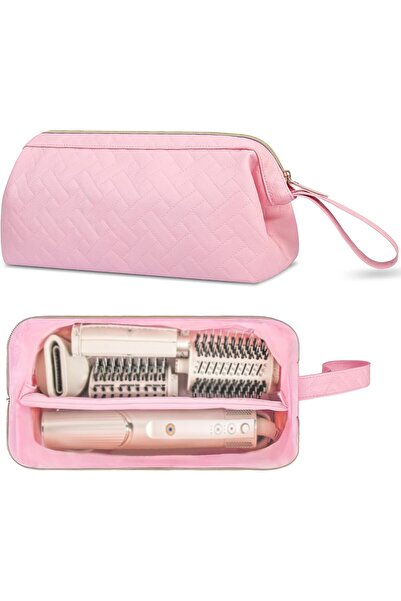 Lacdo حقيبة سفر لأدوات الشعر من شارك فليكس ستايل، لون وردي