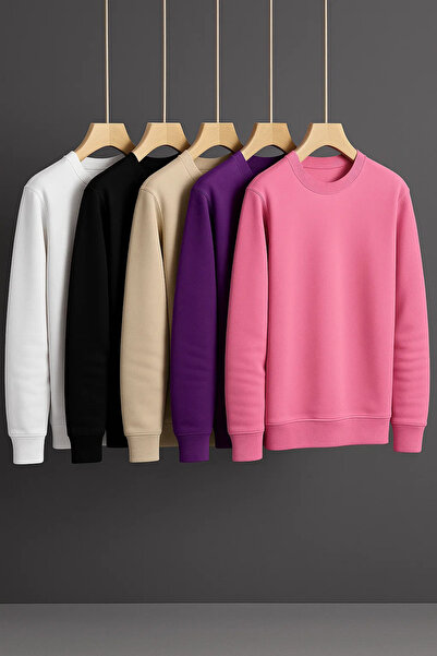 COMBİNE MİCHAİL Men's Basic Oversized Premium 5-Piece Sweater