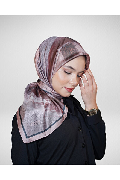 Akel Dijital Kristal Eşarp Pastel Mermer Desenli